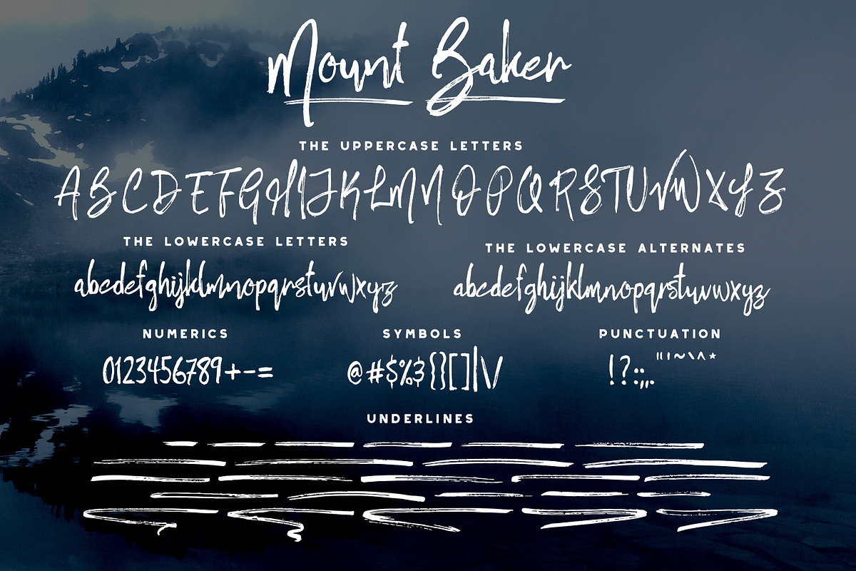 Mount Baker Brush Font preview 4