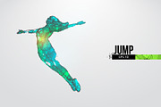 Silhouettes of a jumping woman, a Healthcare Illustration by Matrosovv (Thumbnail 2 of 4)