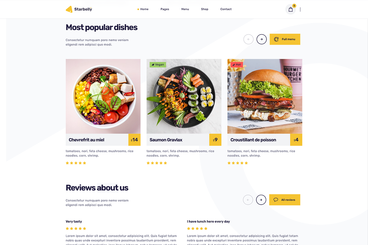 Restaurant & Cafe HTML Template, a HTML Template by UInstrument (Photo 4 of 11)