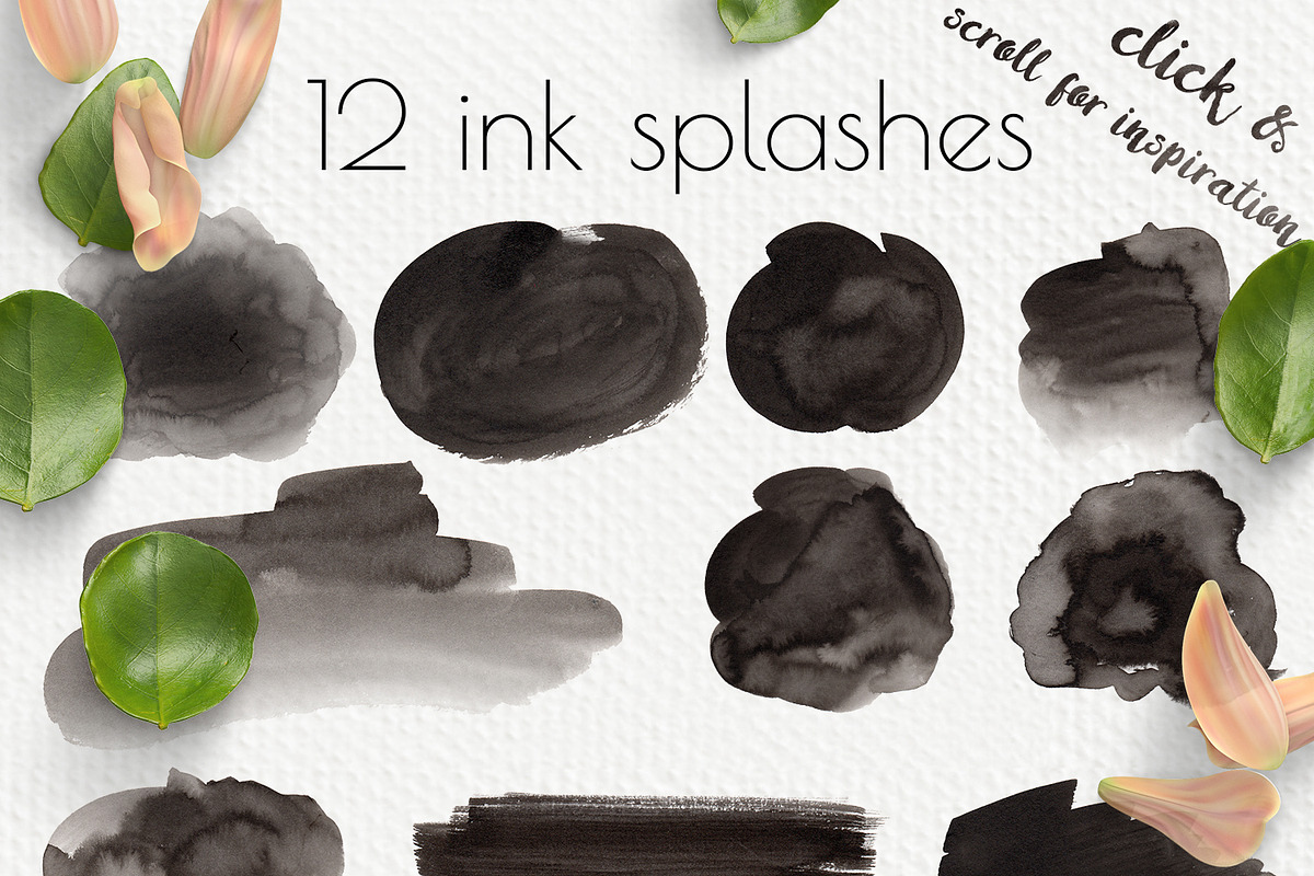 Hand-Inked Floral Pack: 118 elements, a Texture Illustration by Jeanina Vlad (Photo 5 of 9)