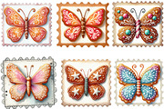 Gingerbread Cookie Butterfly Postage, an Illustration by Designking (Thumbnail 3 of 5)