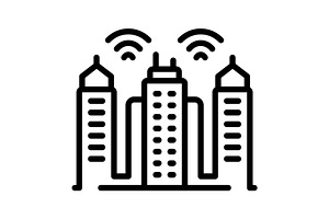 Smart city black icon, an Outline Icon by Creative priyanka