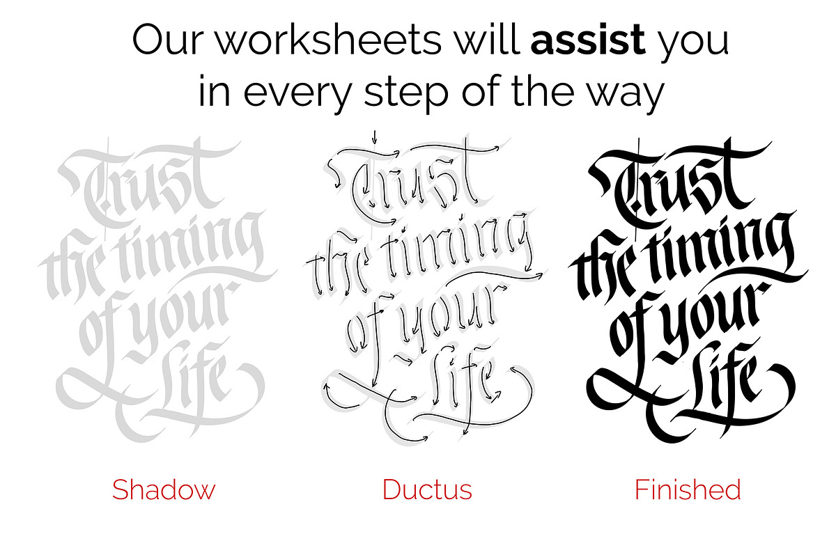Blackletter Calligraphy Workbook Set, a Templates & Theme by ZenLettering (Photo 4 of 9)