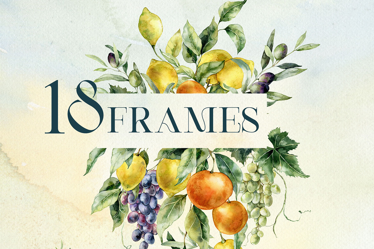 Mediterranean citrus tile watercolor, a Decorative Illustration by Yuliya Derbisheva (Photo 7 of 15)