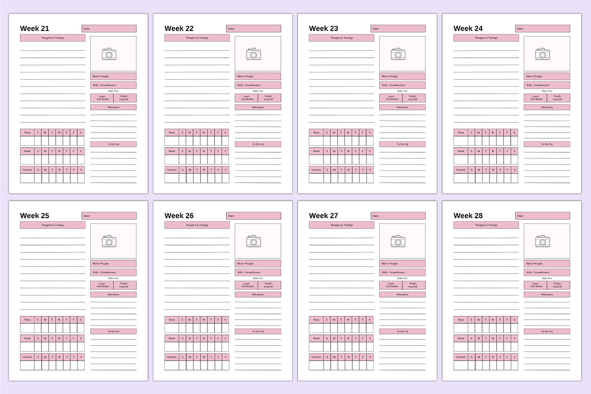 2026 Pregnancy Journal For Canva KDP, a Stationery Template by Shumaya (Photo 3 of 9)
