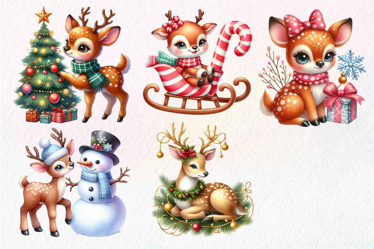 Christmas Cute Deer Sublimation, an Illustration by Dream Creation (Photo 7 of 7)