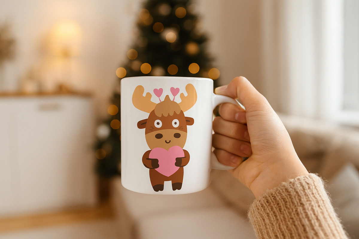 Moose Christmas Clipart Set, an Animal Illustration by Palau (Photo 2 of 10)