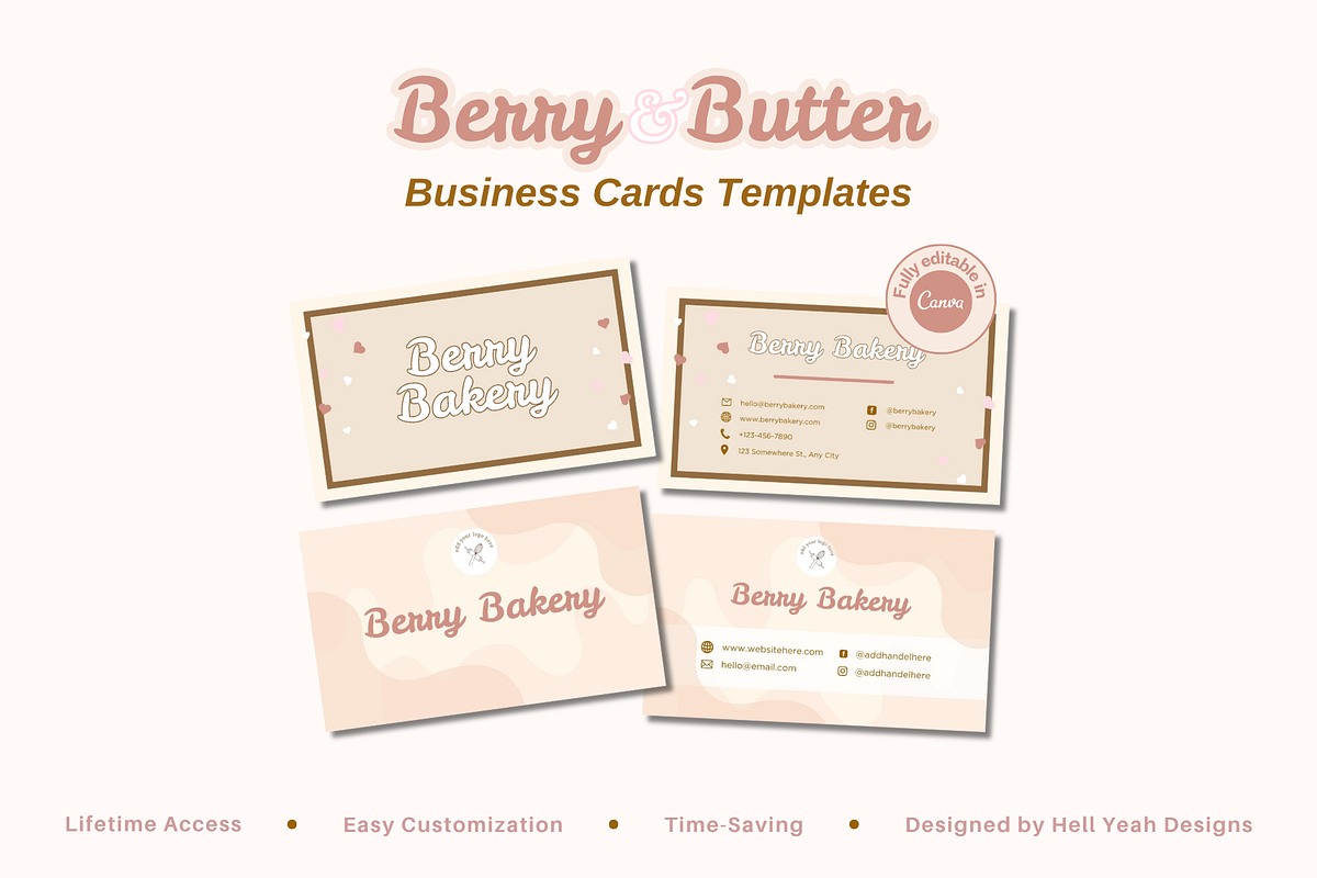 Bakery Business Card Templates, a Stationery Template by Hell Yeah Designs (Photo 1 of 8)