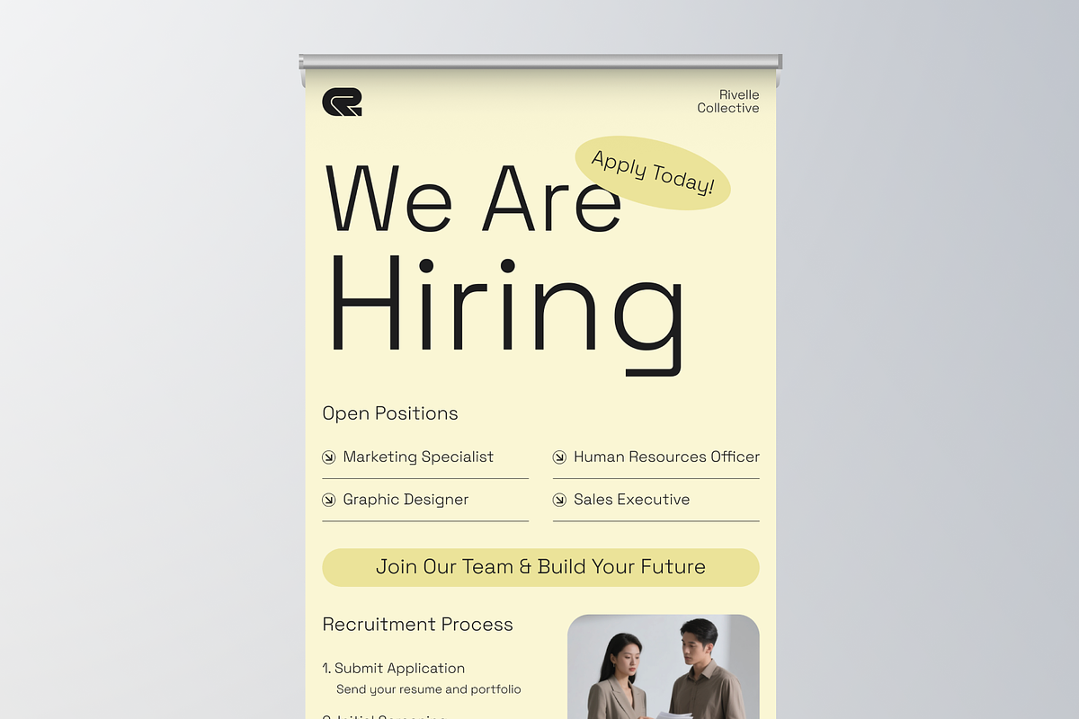 Hiring & Recruitment Roll Up Banner, a Poster Template by Annora Studio (Photo 3 of 6)