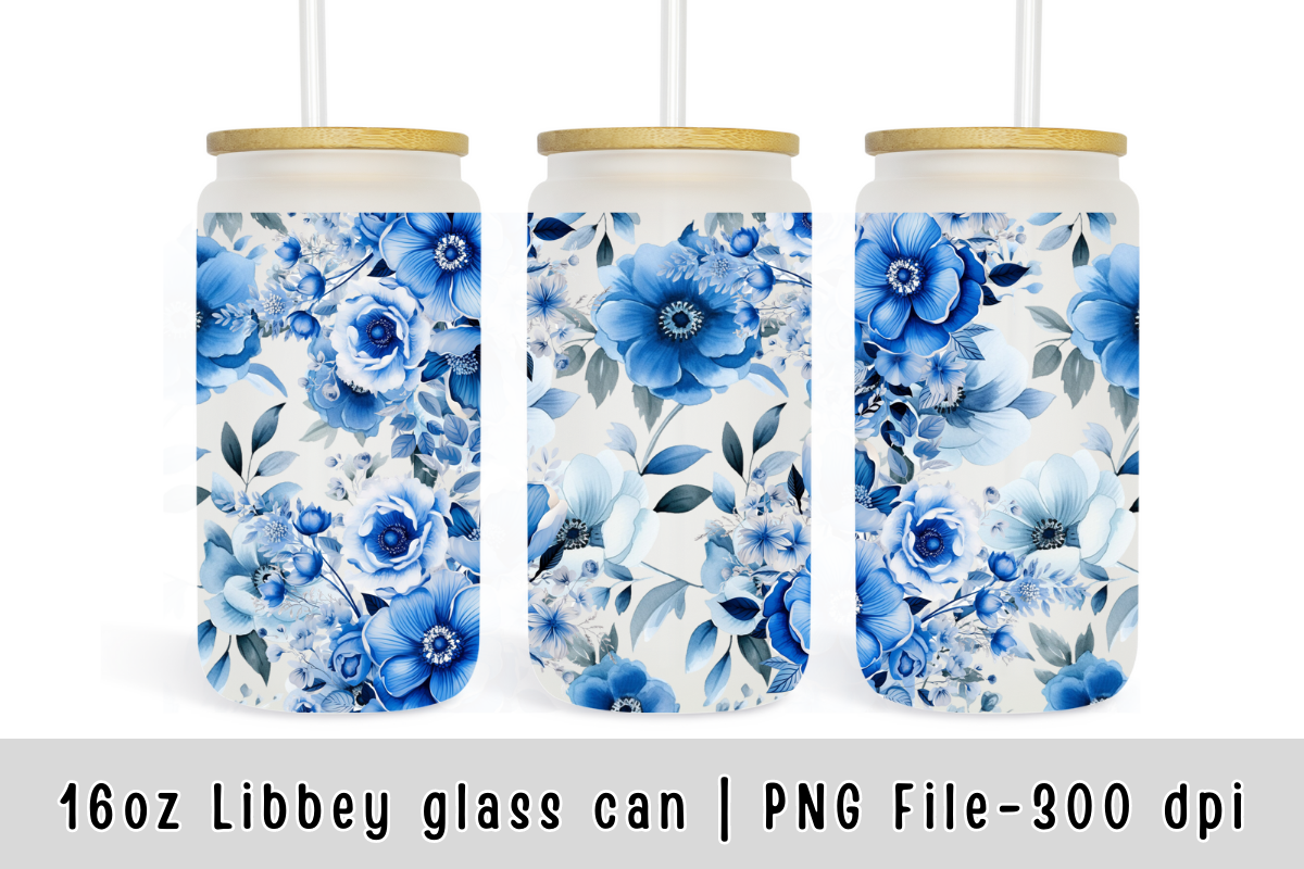 16 oz Libbey Glass Can Flowers, a Graphic by SindyPrintDesign (Photo 9 of 9)