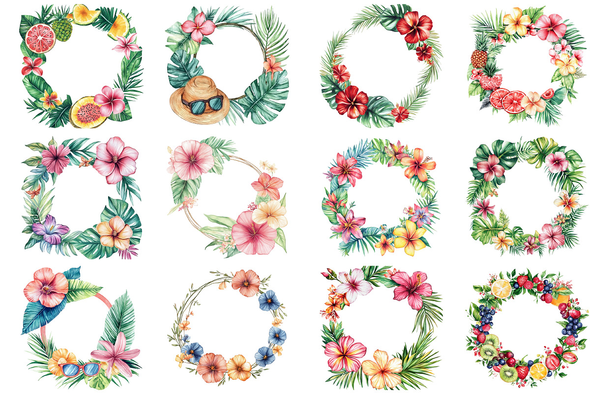 Coquette Summer Frame Clipart Bundle, an Illustration by SinaCreation (Photo 2 of 5)