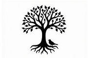 Tree Silhouette with Birds Bundle, an Illustration by Designs_River (Thumbnail 7 of 9)