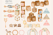 Nursery Toys Clipart & Patterns, a Pattern Graphic by NatalieArtsDenysenko (Thumbnail 2 of 9)