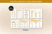 Beard Oil Instruction Card Template, a Card Template by Snapybiz (Thumbnail 1 of 9)