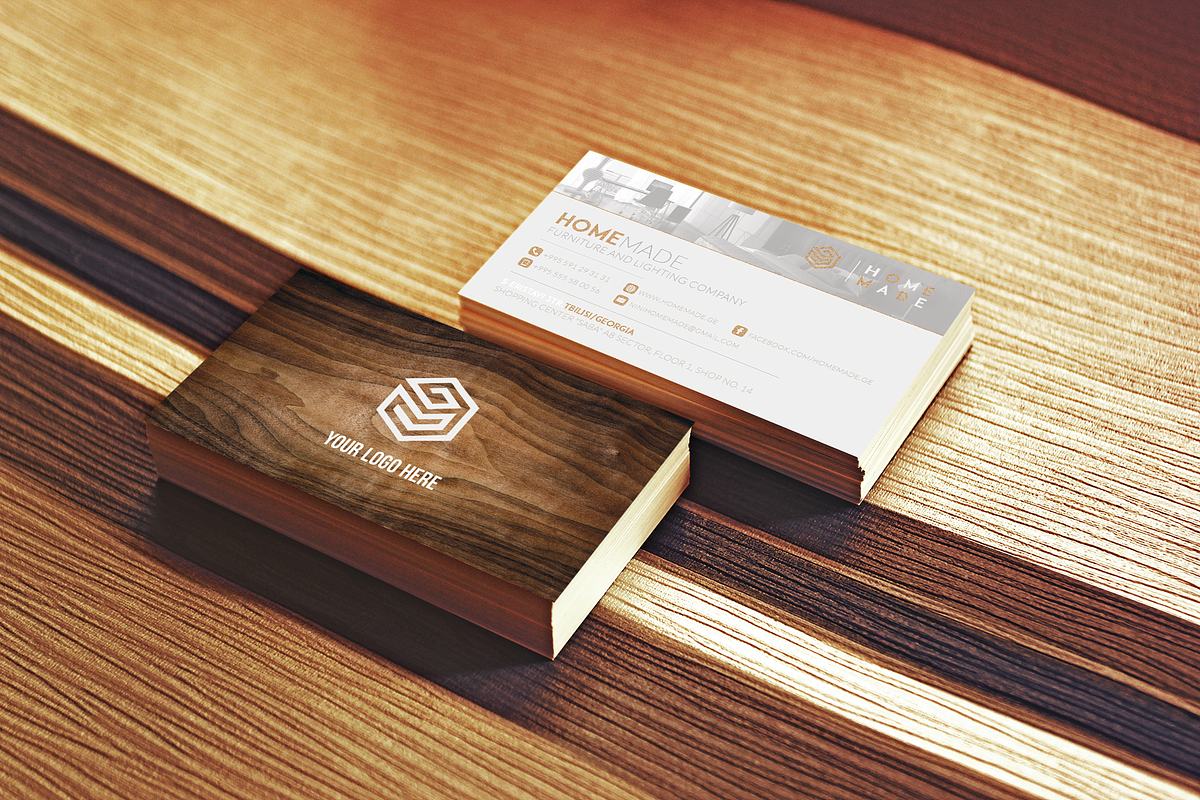 Wooden Business Card Pack [Horisont], a Business Card Template by Nikolozgraphic (Photo 5 of 9)