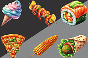 Watercolor Street Food Clipart, an Illustration by Black Bird Studio (Thumbnail 6 of 6)