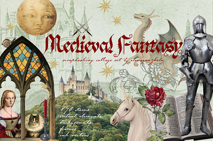 MEDIEVAL FANTASY - Scrapbooking Set, an Object Graphic by alenaganzhela