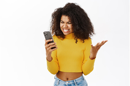 Shocked, angry african american girl