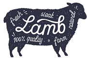 Sheep, lamb, lettering. Silhouette, a Food Illustration by Foxys Graphic (Thumbnail 2 of 3)
