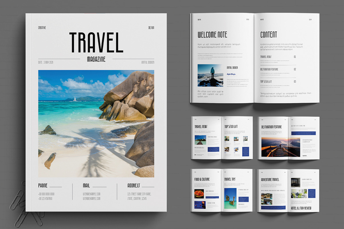 Modern Travel Magazine Template