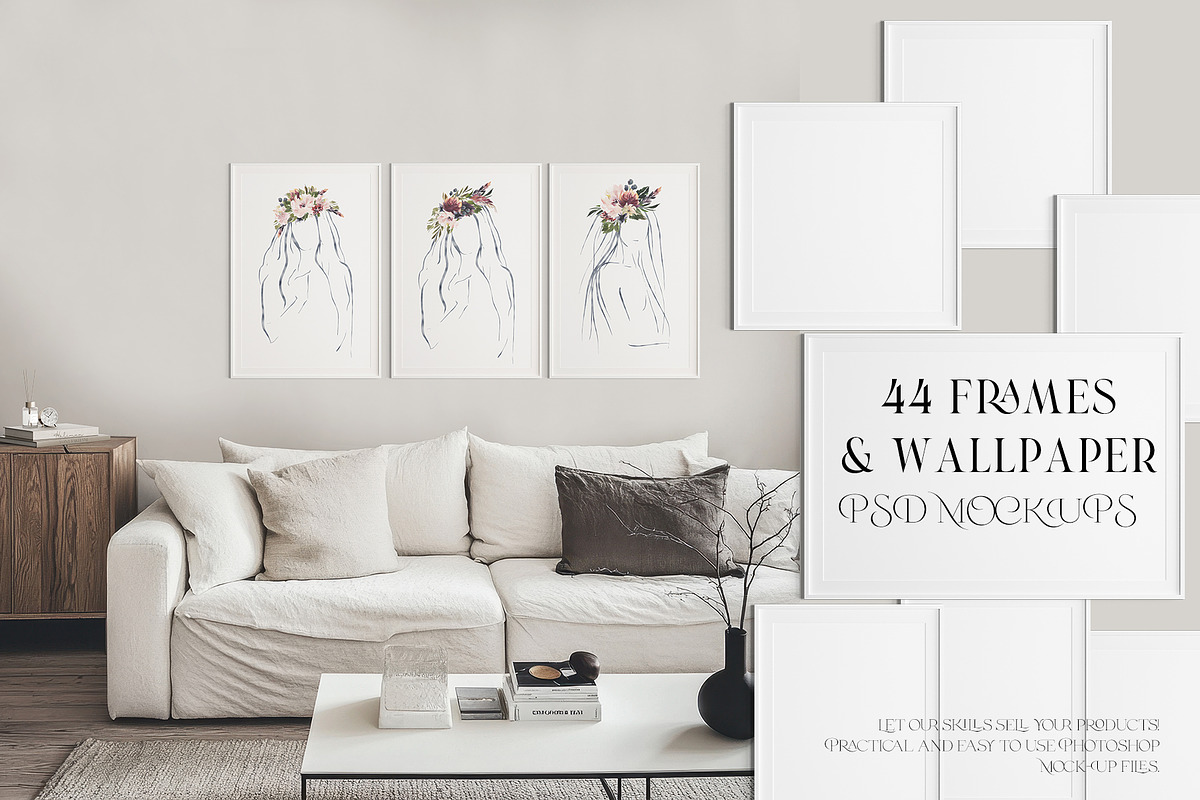 44 Frames and Wallpaper Mockup, a Product Mockup by mock-ups (Photo 1 of 9)