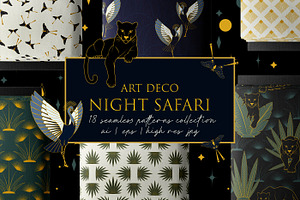 Art Deco Night Seamless Patterns