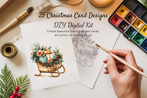 25 Christmas Card DIY Design Kit