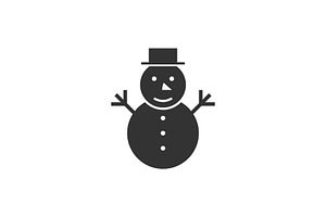 Snowman Black Icon