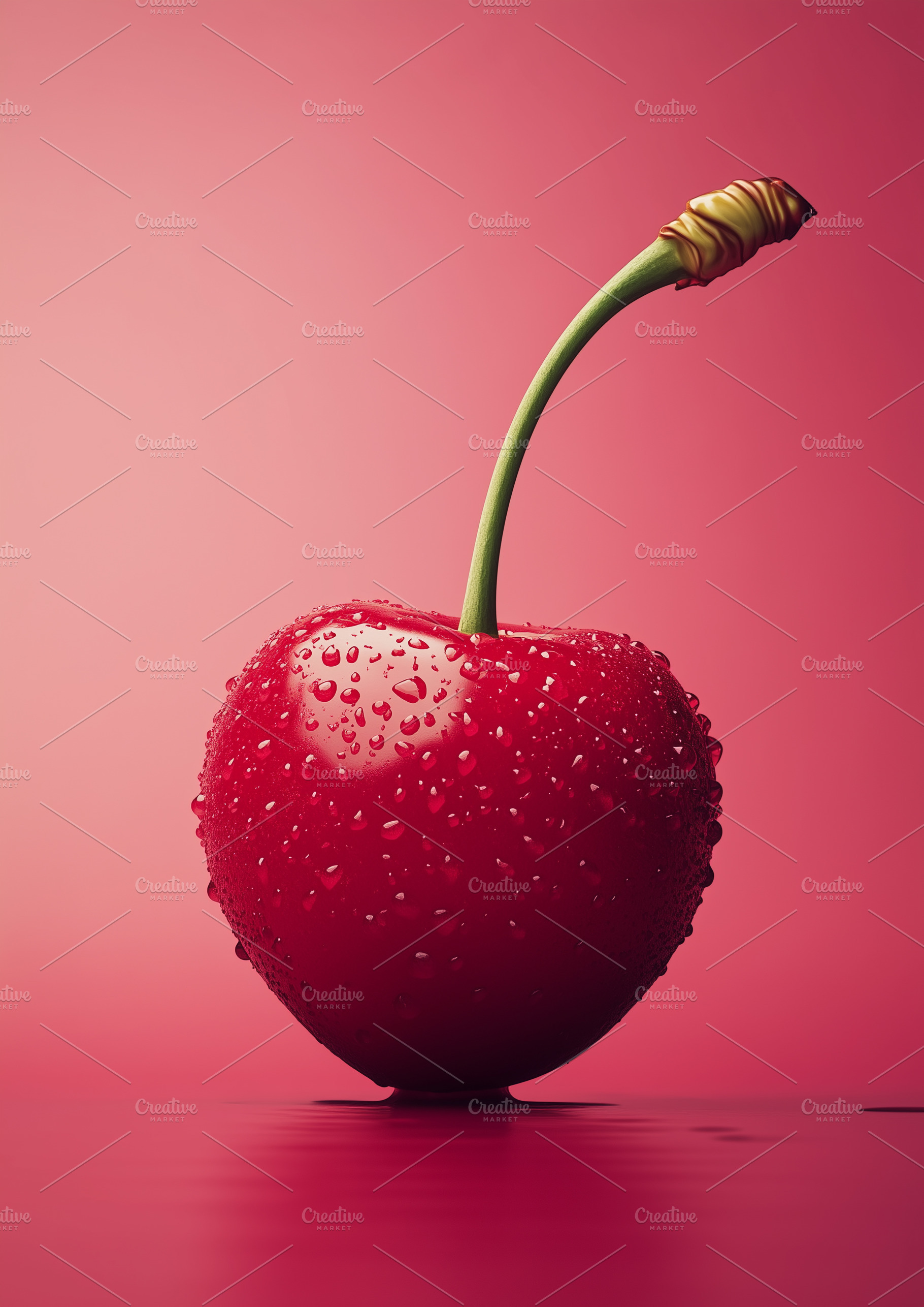 Fresh ripe cherry with water droplet, a Food & Drink Photo by MistyDay