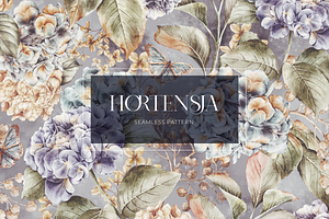 Hortensja Floral Seamless Pattern