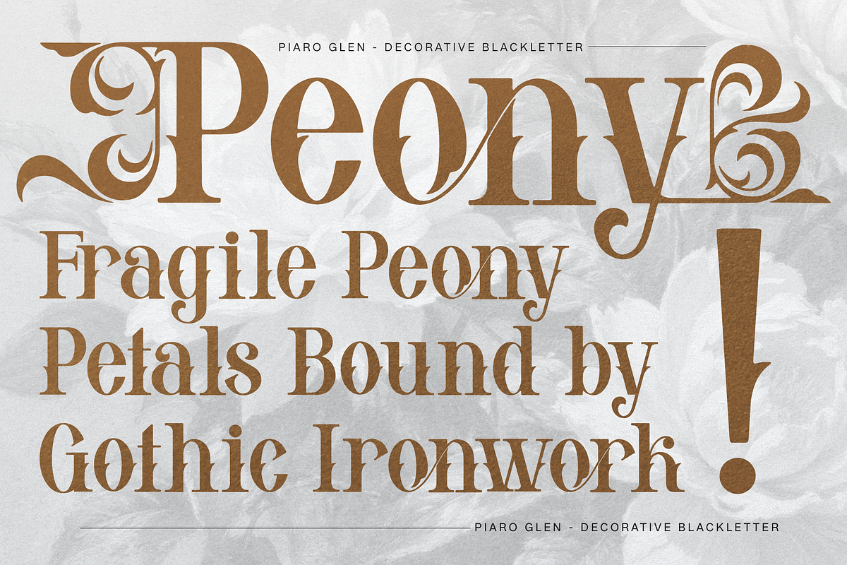 Piaro Glen | Serif Blackletter, a Blackletter Font by Denustudios (Photo 4 of 11)