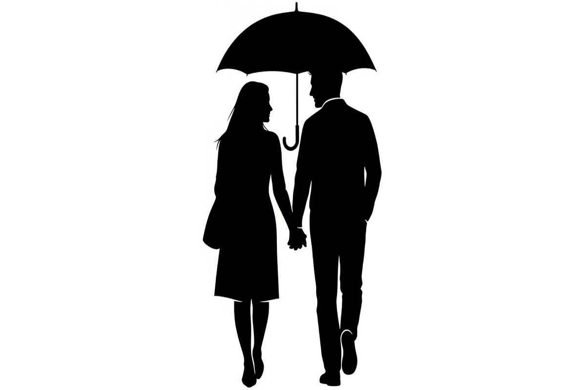 50 Couple Umbrella Silhouette Bundle, an Illustration by Designs_River (Photo 27 of 51)