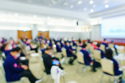 Blur of business Conference and Presentation in the conference h, an Abstract Photo by Casanowe-studio