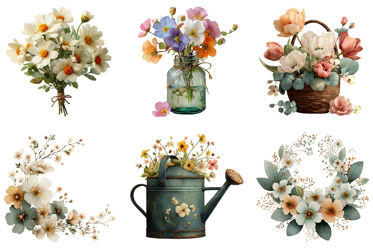 Spring Floral Clipart, an Illustration by DreamArtGraphic (Photo 3 of 4)