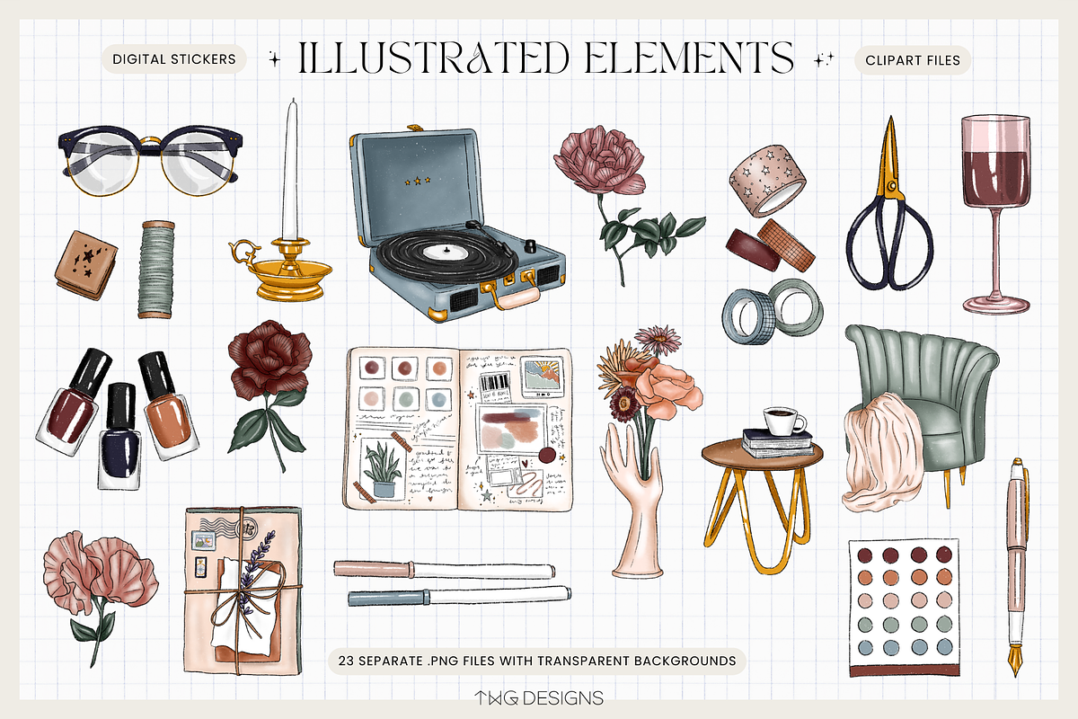 Creative Aesthetic Clip Art Bundle, an Illustration by TWG Designs (Photo 3 of 3)