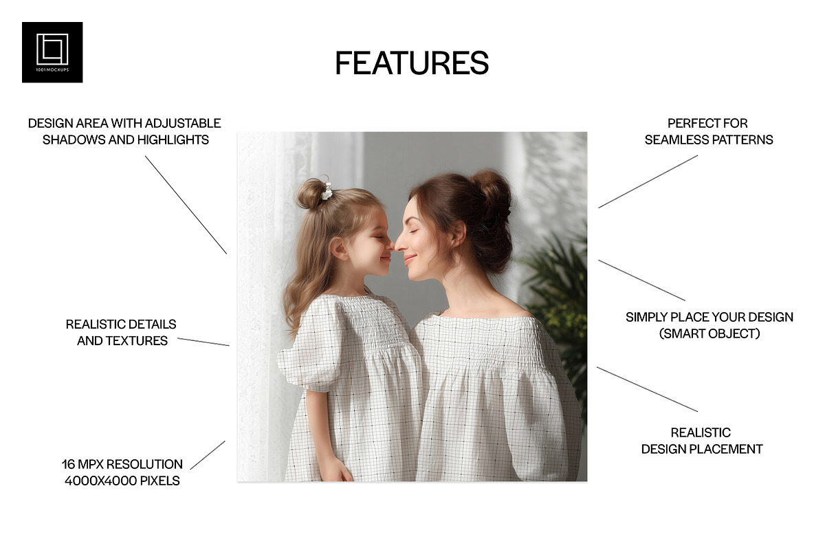 Mom & Child Outfit Mockup (PSD), a Shirt Mockup by 1001 mockups (Photo 2 of 11)