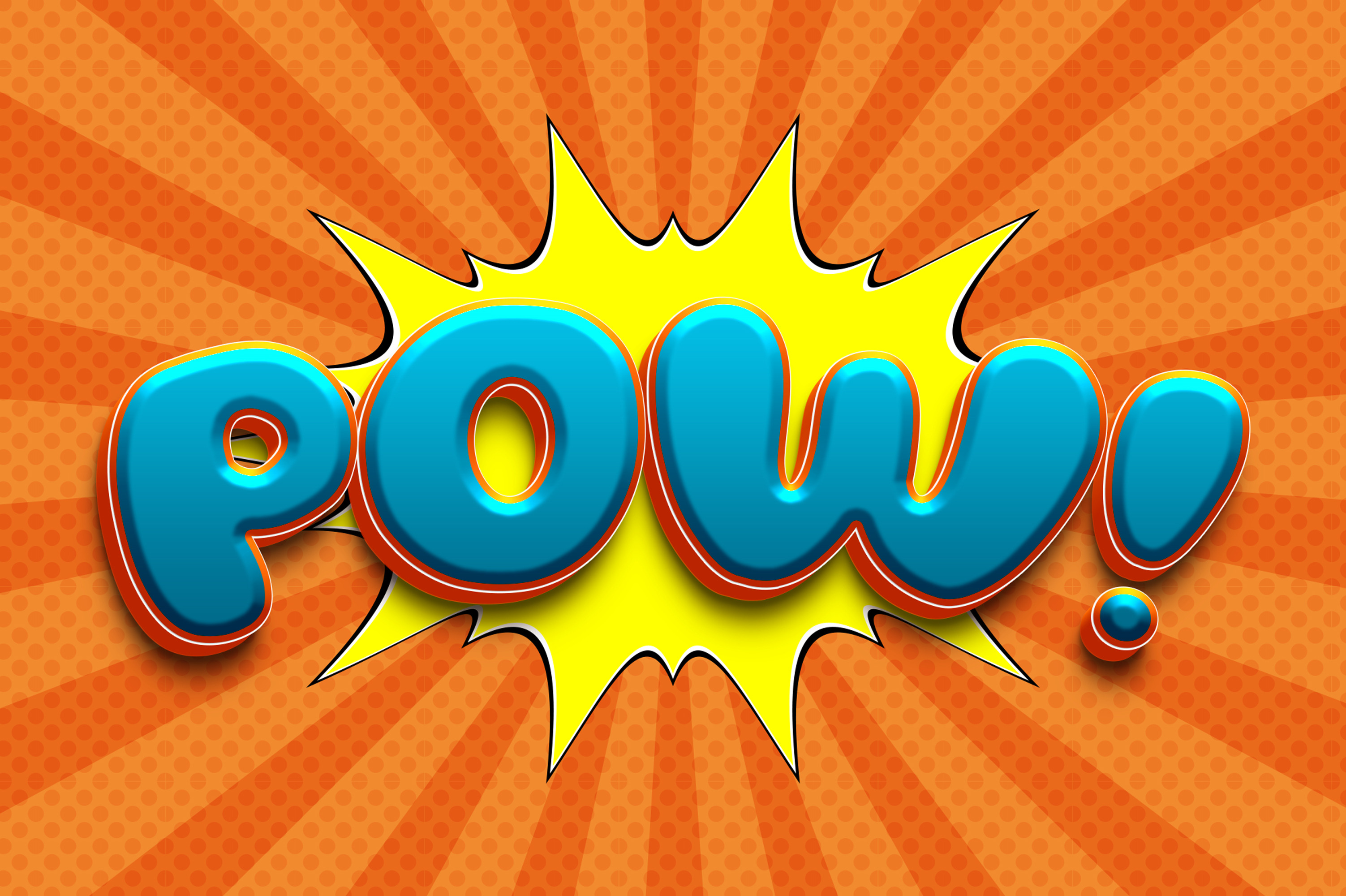 Pow comic style 3d text effect, a Layer Style Add-On by himelgfx