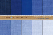Digital Papers Linen Blue Shades, a Texture Graphic by Maishop (Thumbnail 1 of 3)