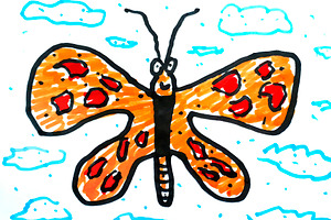 Funny Butterfly Cartoon Drawing