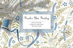 Powder Blue Paisley