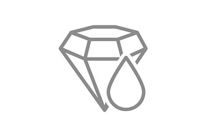 Diamond with drop line icon. Melting, an Object Illustration by GraphiShop