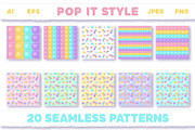 Pop it Fidget Toy Pastel Pattern set, a Pattern Graphic by VectoriyA (Thumbnail 2 of 8)
