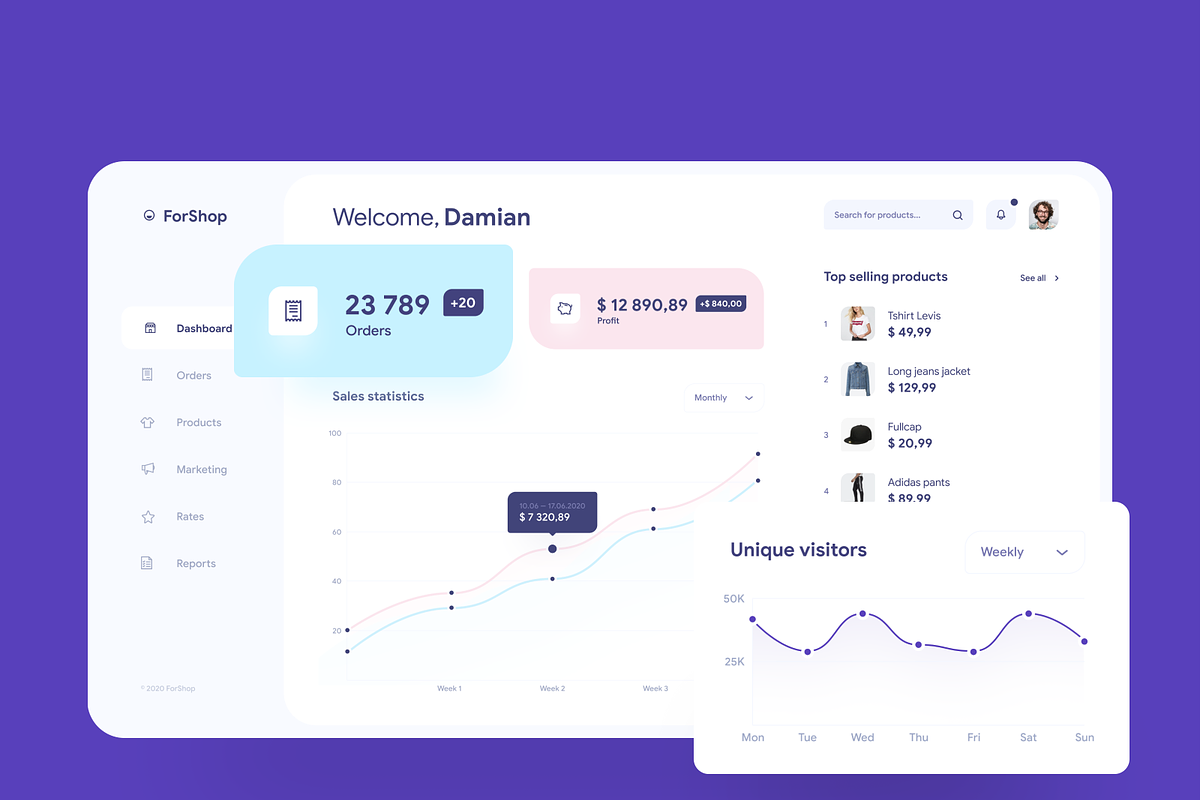 E-commerce dashboard ui template, a Design Template by INDERNEILk (Photo 2 of 4)