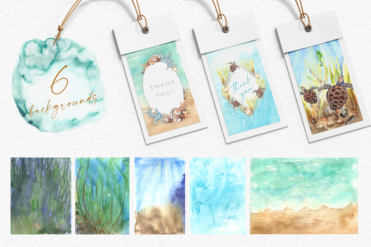 Watercolor Undersea world clipart, an Animal Illustration by GevelStudio (Photo 5 of 10)