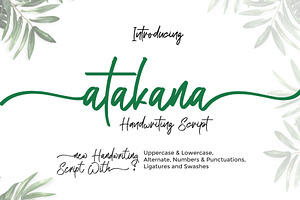 Atakana - Handwriting Script Font