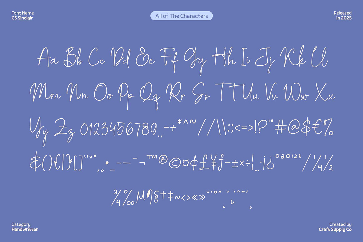 CS Sinclair – Handwritten Script, a Script Font by Craft Supply Co. (Photo 8 of 8)