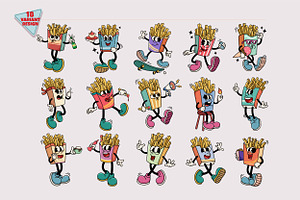 18 Traditional French Fries Mascot