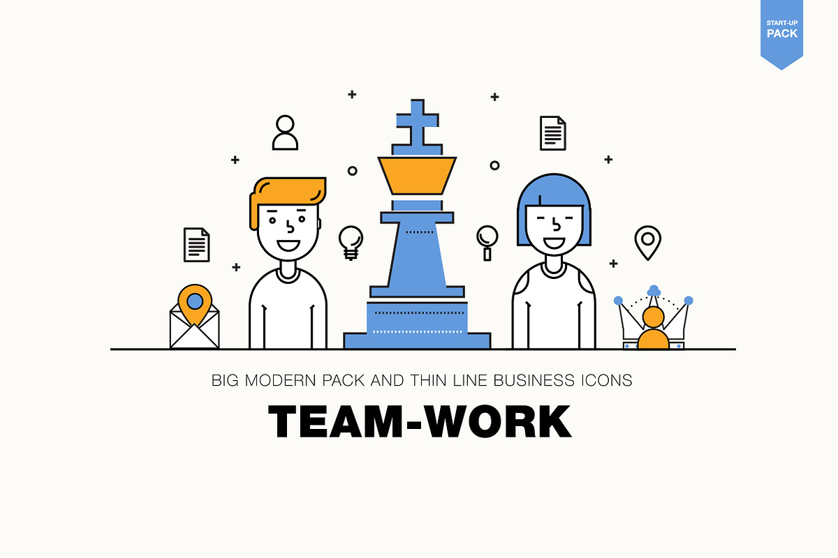 Modern team work pack, an Outline Icon by Vladimir Vihrev (Photo 2 of 3)
