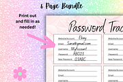 Password Tracker Printable PNG, a Stationery Template by Pixels N Bows (Thumbnail 3 of 3)