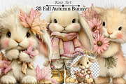 Whimsical Fall Autumn Bunny Clipart, a Seasonal Illustration by Rose Art (Thumbnail 1 of 6)